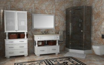 Тумба під умивальник Magic Room 100 см з умивальником та мармуровою стільницею mgr97 фото