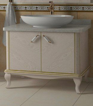 Тумба під умивальник Magic Room 90 см з чашеподібним умивальником та мармуровою стільницею mgr89 фото