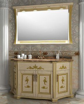 Тумба под умывальник Magic Room 140 см с умывальником и мраморной столешницей mgr110 фото