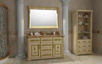 Тумба под умывальник Magic Room 130 см с умывальником и мраморной столешницей mgr113 фото