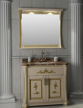 Тумба под умывальник Magic Room 80 см с умывальником и мраморной столешницей mgr116 фото