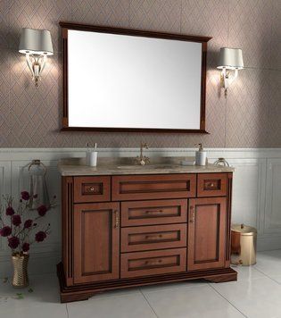 Тумба під умивальник Magic Room 130 см з умивальником та мармуровою стільницею mgr67 фото