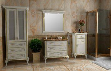 Тумба под умывальник Magic Room 100 см с умывальником и мраморной столешницей mgr126 фото