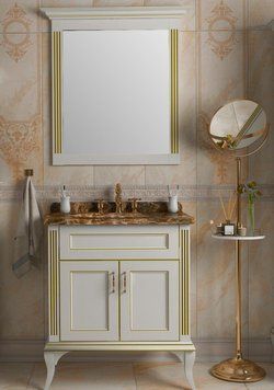 Тумба под умывальник Magic Room 80 см с умывальником и мраморной столешницей mgr131 фото